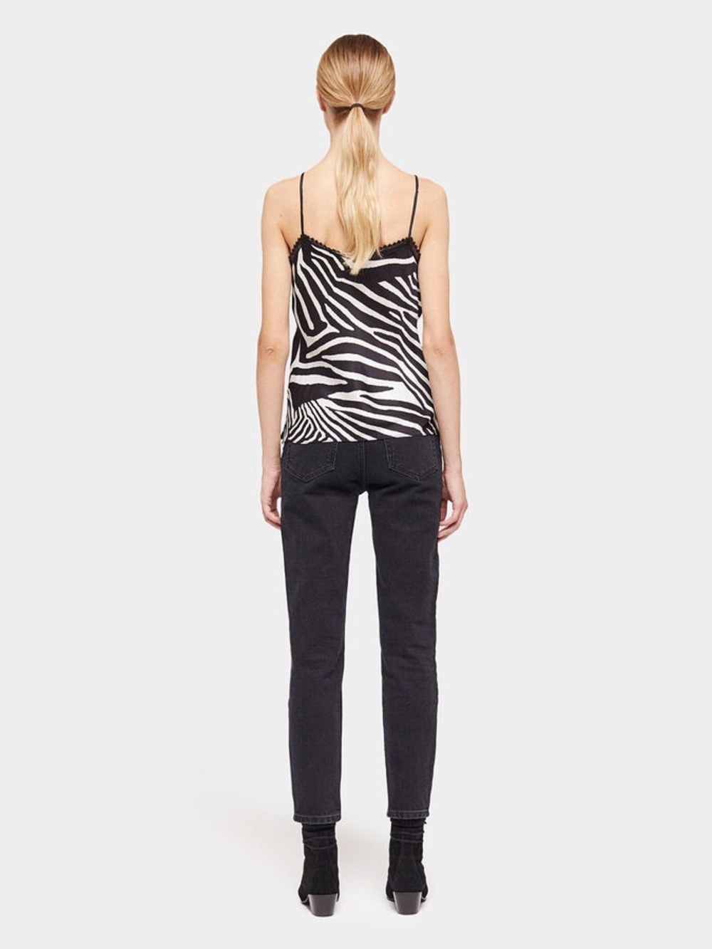 NWT - The Kooples Zebra-print lace-trim viscose cami top - Size 1 or S - Picture 3 of 8